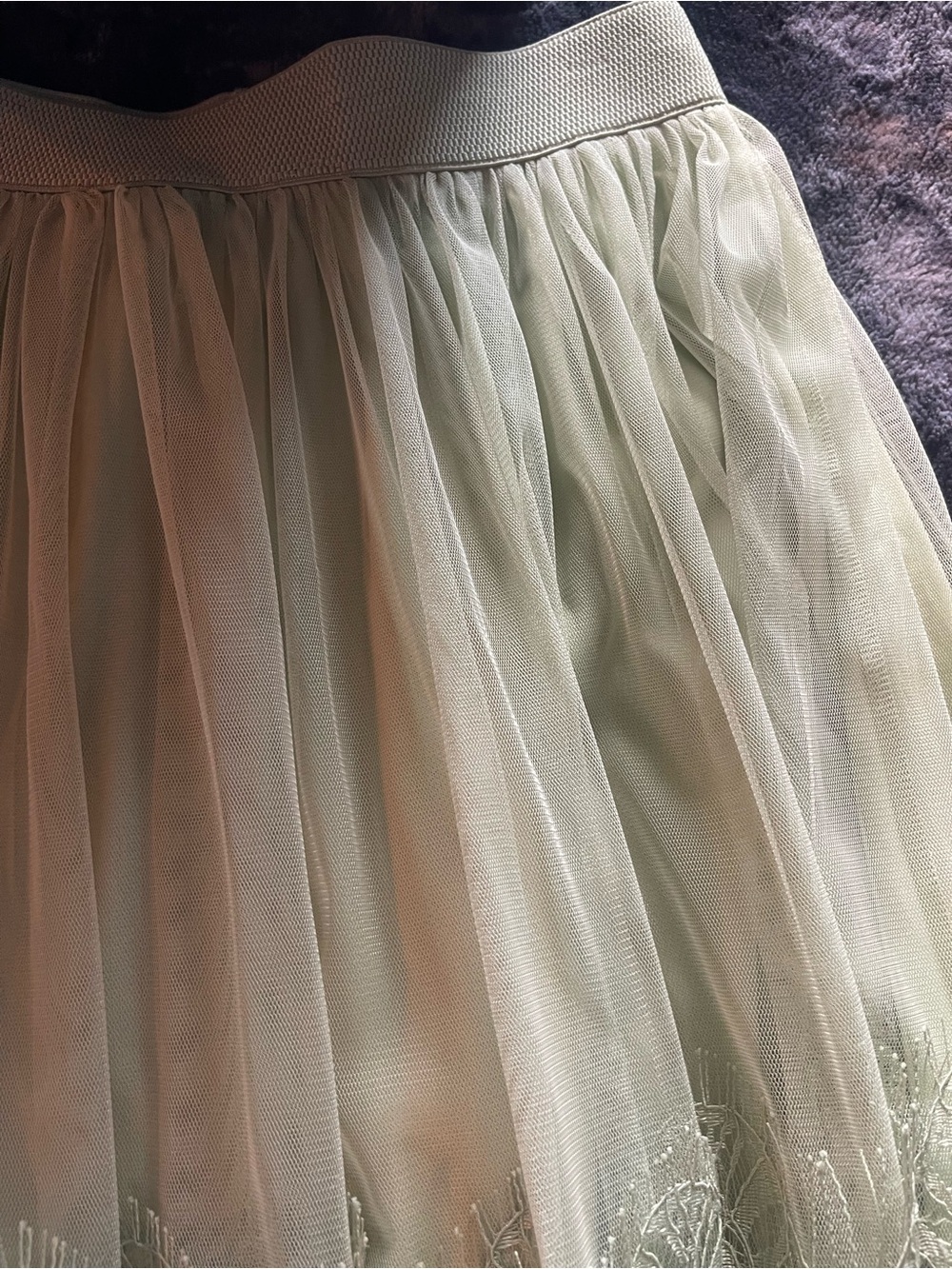 Cato Sage Green Lace A-Line Midi Skirt - Picture 3 of 5